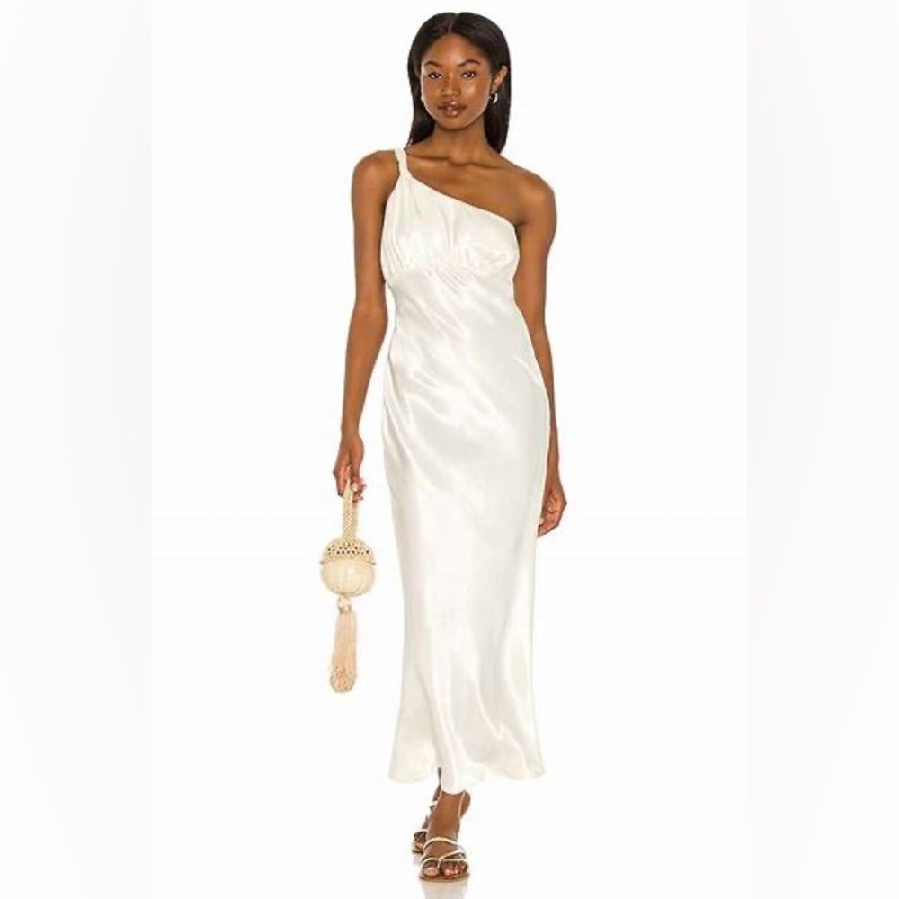 House of Harlow 1960 One-Shoulder White Midi Dress